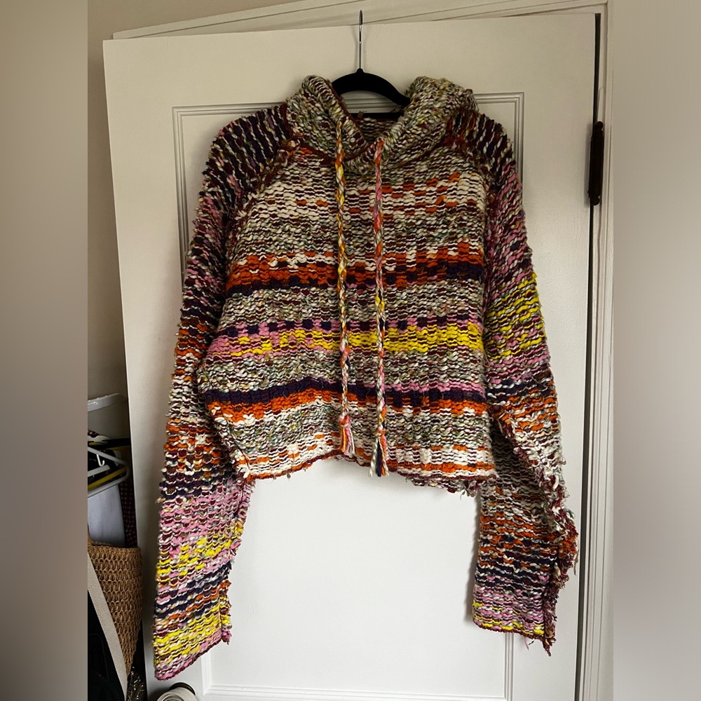 Free People Winter Bright Hoodie in Rainbow Citrus Combo
